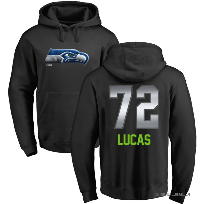 Abraham Lucas Men's Black Seattle Seahawks Midnight Mascot Pullover Hoodie