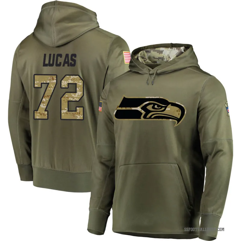 Abraham Lucas Men's Olive Seattle Seahawks Salute to Service Pullover Hoodie