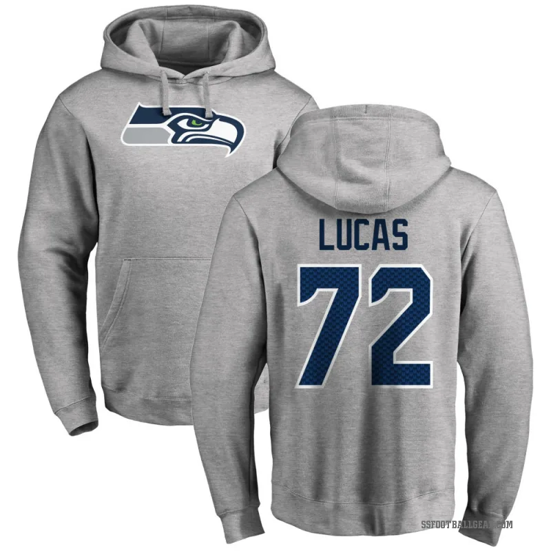 Abraham Lucas Men's Seattle Seahawks Pro Line Ash Logo Pullover Hoodie
