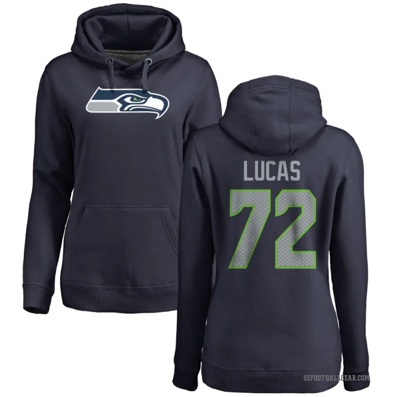 Abraham Lucas Women's Navy Seattle Seahawks Pro Line Logo Pullover Hoodie