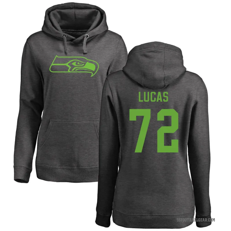 Abraham Lucas Women's Seattle Seahawks Pro Line by Branded Ash One Color Pullover Hoodie