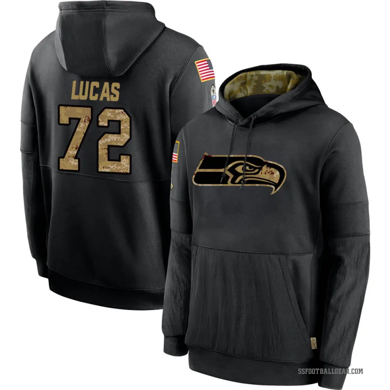 Abraham Lucas Youth Black Seattle Seahawks 2020 Salute to Service Sideline Performance Pullover Hoodie