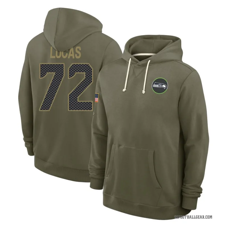 Abraham Lucas Youth Olive Seattle Seahawks 2025 Salute to Service Hoodie