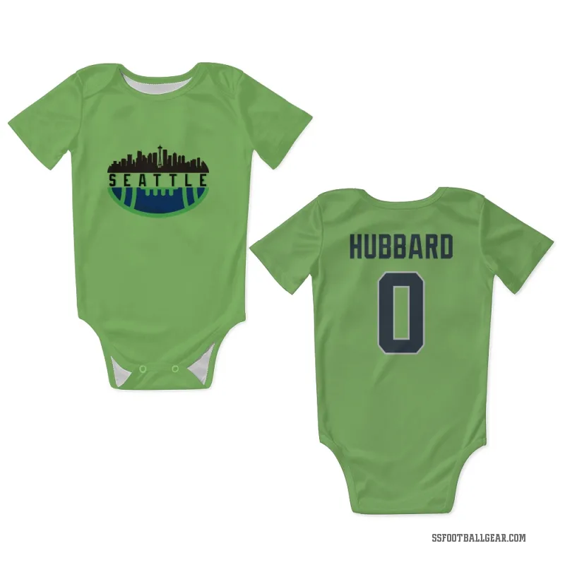 Aidan Hubbard  Green Seattle Seahawks   Neon  Newborn & Infant Bodysuit