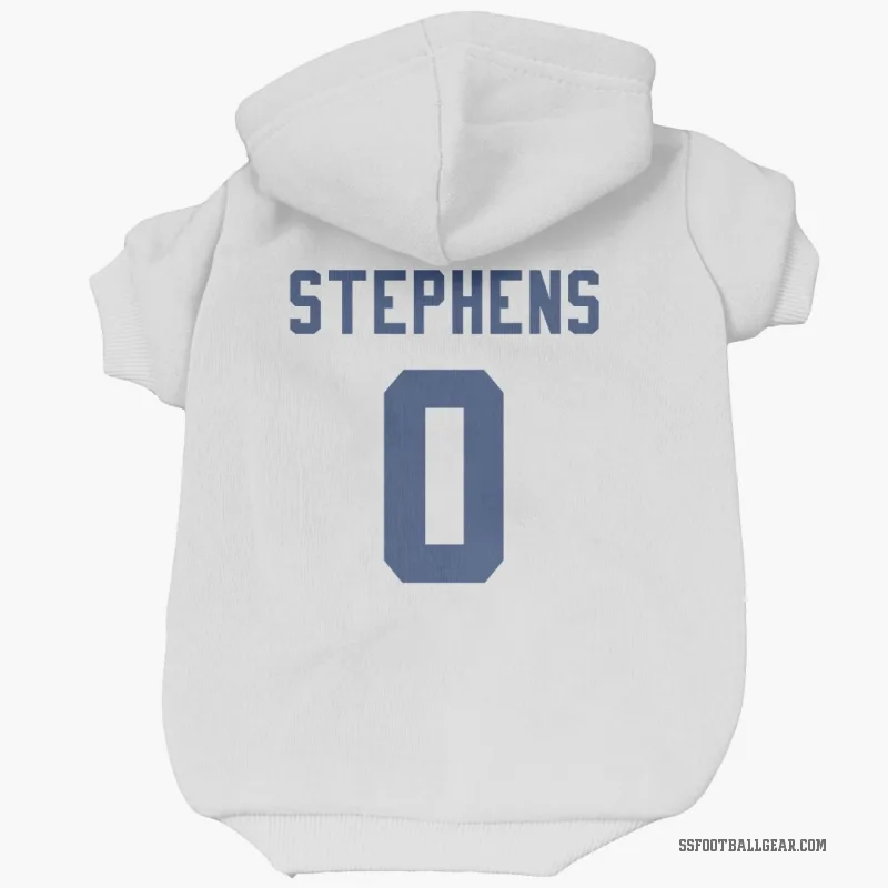 Beau Stephens  White Seattle Seahawks  Cat & Dog Pet Hoodie
