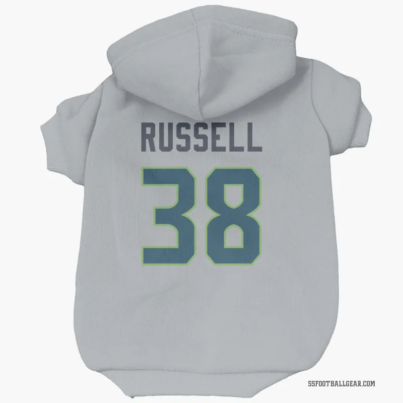 Brady Russell  Gray Seattle Seahawks  Cat & Dog Pet Hoodie
