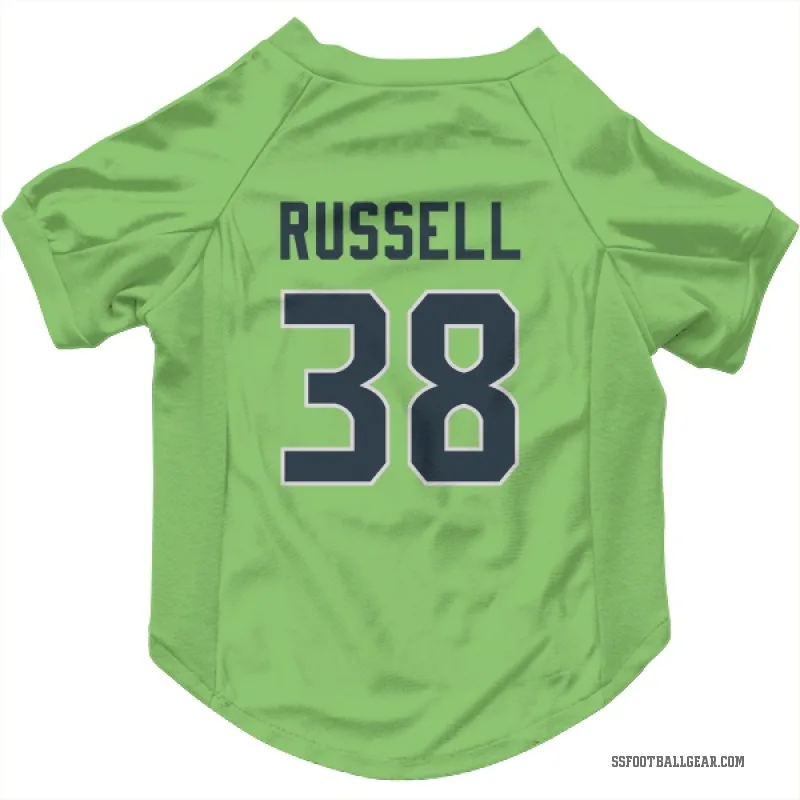 Brady Russell  Green Seattle Seahawks   Neon  Cat & Dog Pet Jersey