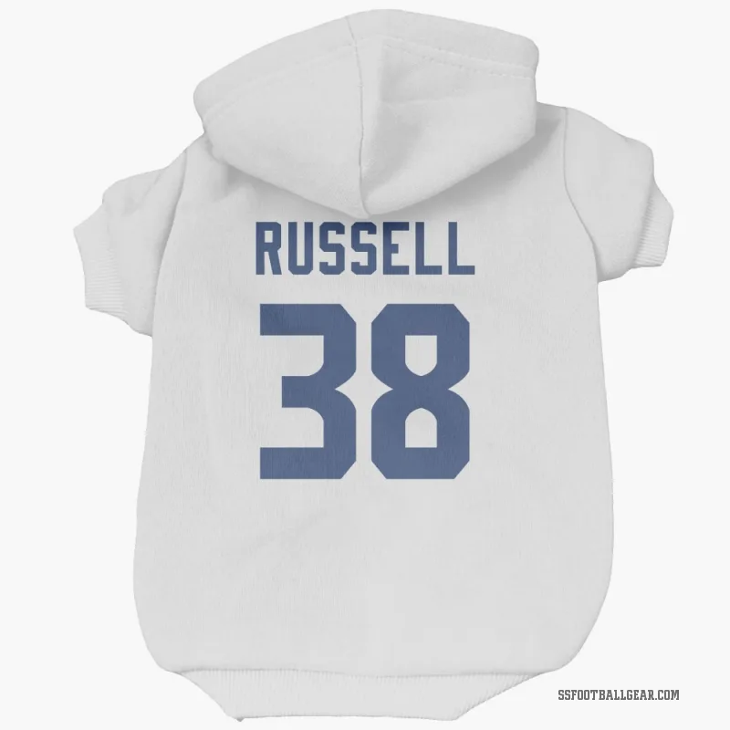 Brady Russell  White Seattle Seahawks  Cat & Dog Pet Hoodie
