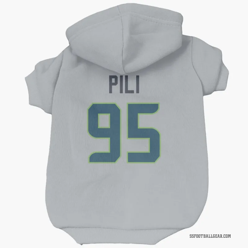 Brandon Pili  Gray Seattle Seahawks  Cat & Dog Pet Hoodie