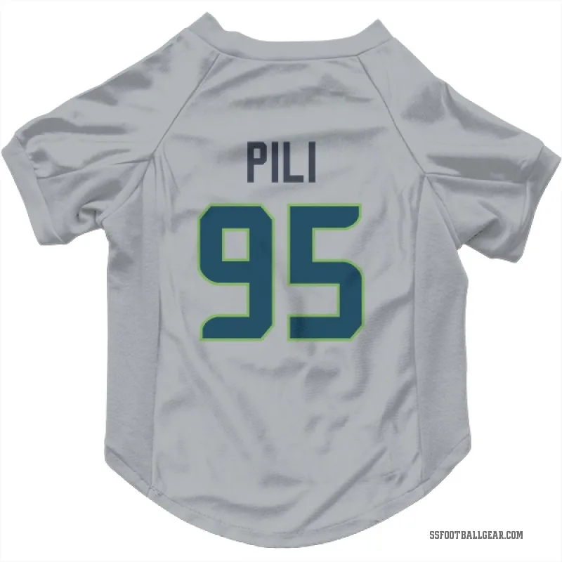 Brandon Pili  Gray Seattle Seahawks  Cat & Dog Pet Jersey