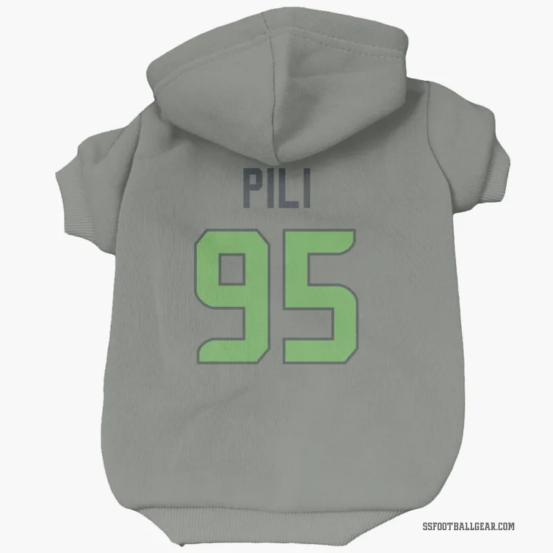 Brandon Pili  Green Seattle Seahawks   Gray Neon  Cat & Dog Pet Hoodie
