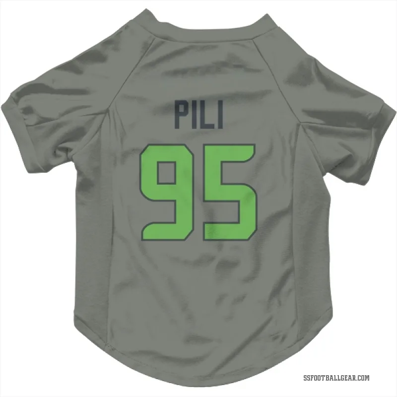 Brandon Pili  Green Seattle Seahawks   Gray Neon  Cat & Dog Pet Jersey