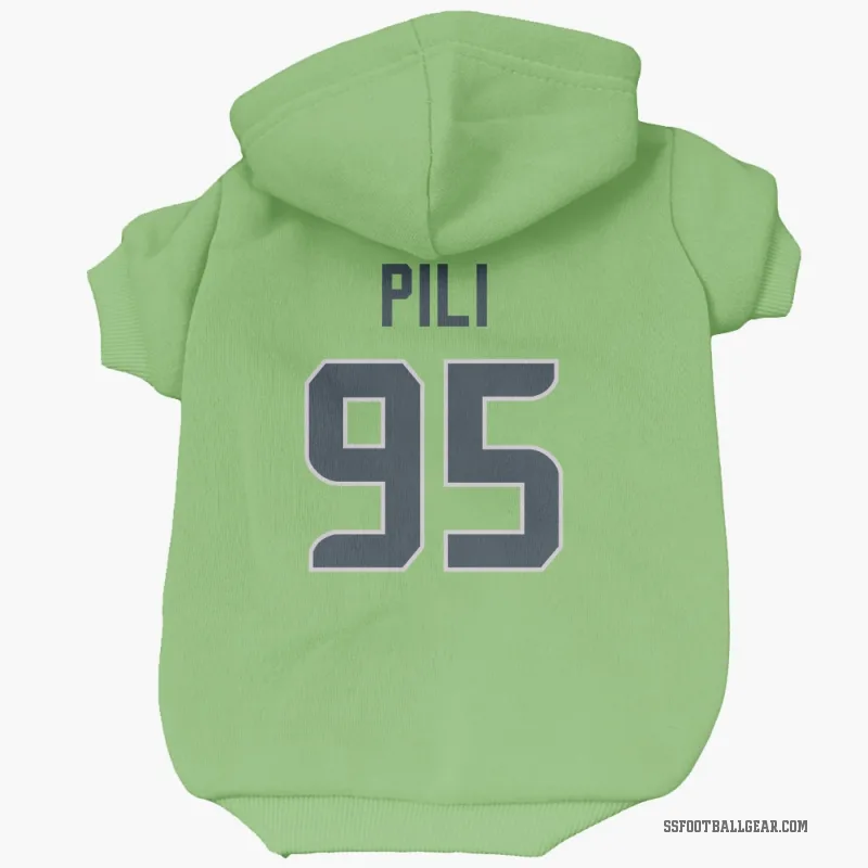 Brandon Pili  Green Seattle Seahawks   Neon  Cat & Dog Pet Hoodie
