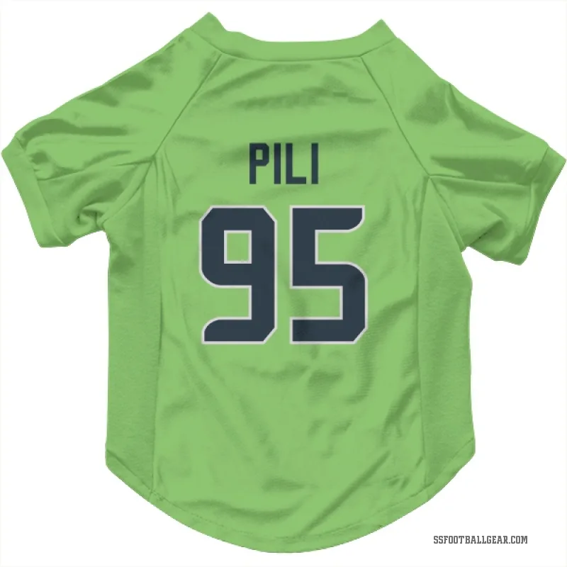 Brandon Pili  Green Seattle Seahawks   Neon  Cat & Dog Pet Jersey