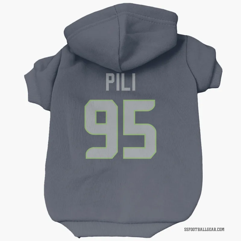 Brandon Pili  Navy Seattle Seahawks  Cat & Dog Pet Hoodie