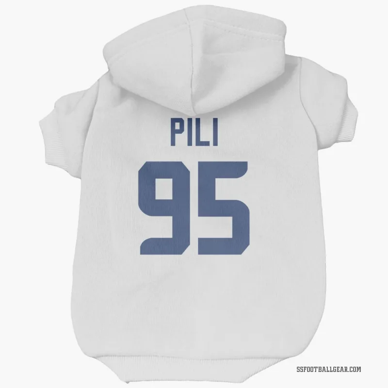 Brandon Pili  White Seattle Seahawks  Cat & Dog Pet Hoodie