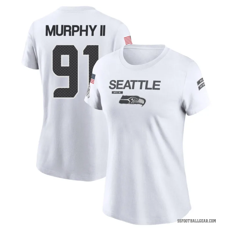 Byron Murphy II Women's White Seattle Seahawks 2024 Salute to Service Performance T-Shirt