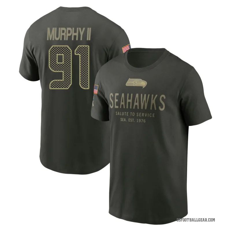 Byron Murphy II Youth Green Seattle Seahawks Forest/ 2025 Salute to Service Sideline Primary Edge T-Shirt