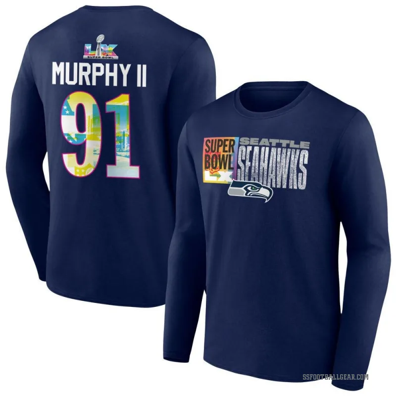 Byron Murphy II Youth Navy Seattle Seahawks Super Bowl LX Long Sleeve T-Shirt