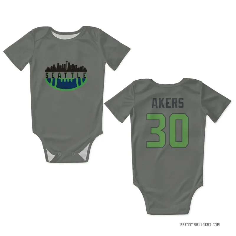 Cam Akers  Green Seattle Seahawks   Gray Neon  Newborn & Infant Bodysuit