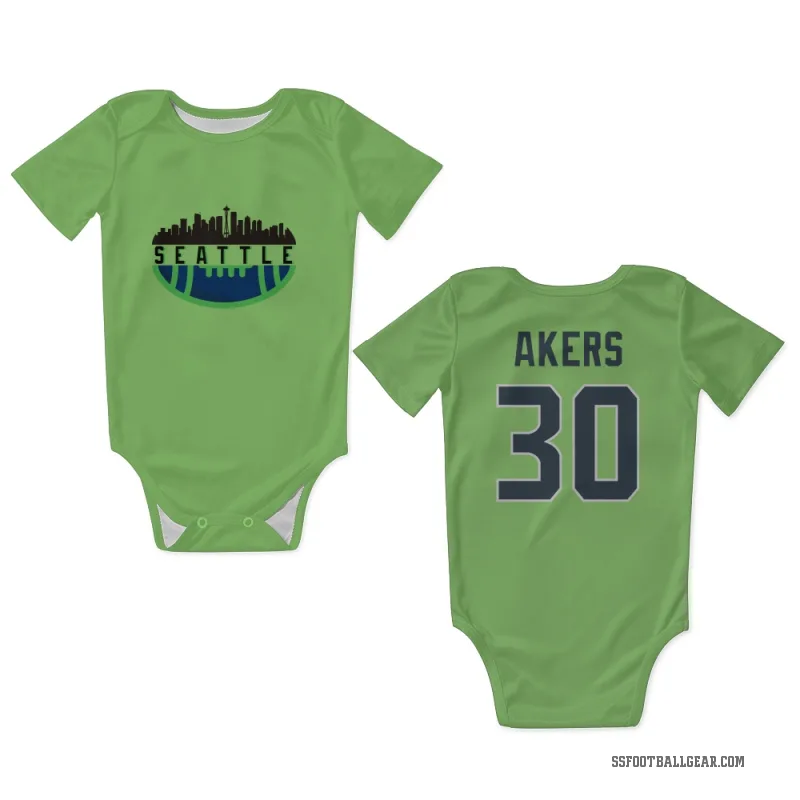 Cam Akers  Green Seattle Seahawks   Neon  Newborn & Infant Bodysuit