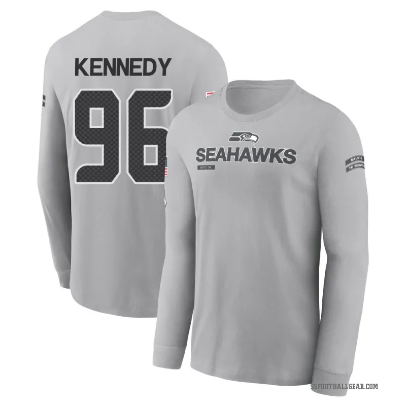 Cortez Kennedy Men's Gray Seattle Seahawks 2024 Salute to Service Long Sleeve T-Shirt