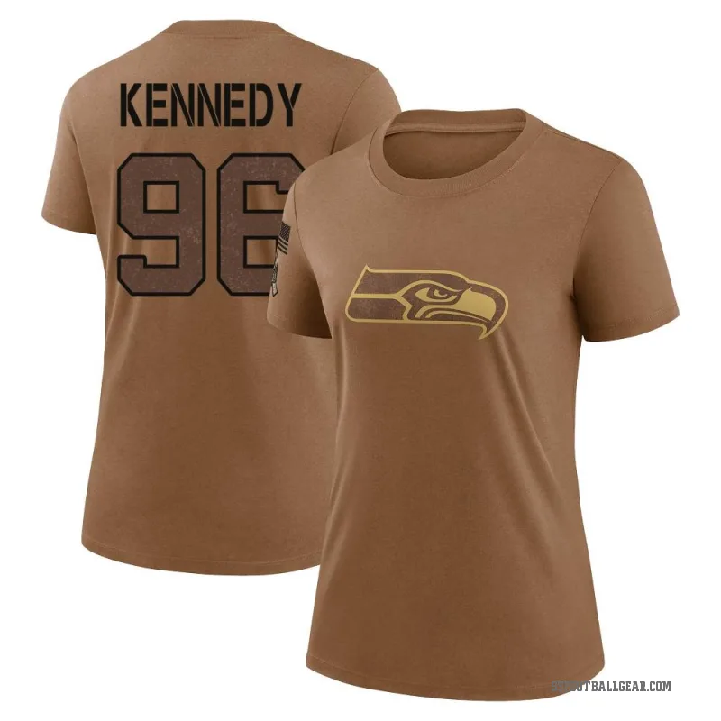Cortez Kennedy Women's Brown Seattle Seahawks 2023 Salute To Service Performance T-Shirt