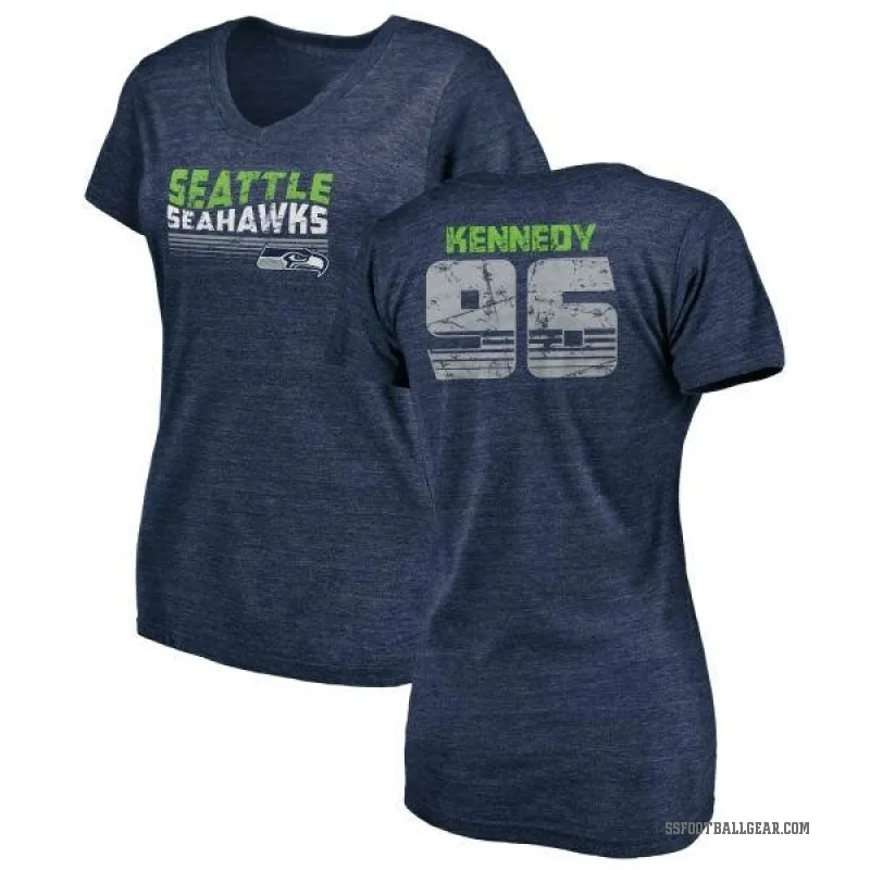 Cortez Kennedy Women's Navy Seattle Seahawks Retro V-Neck T-Shirt - College