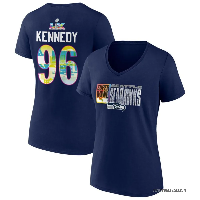 Cortez Kennedy Women's Navy Seattle Seahawks Super Bowl LX V-Neck T-Shirt