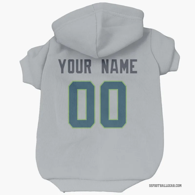 Custom  Gray Seattle Seahawks   Cat & Dog Pet Hoodie