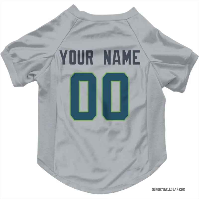 Custom  Gray Seattle Seahawks   Cat & Dog Pet Jersey