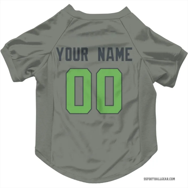 Custom  Green Seattle Seahawks  Gray Neon  Cat & Dog Pet Jersey