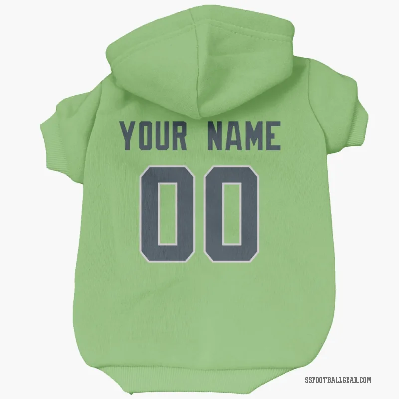 Custom  Green Seattle Seahawks  Neon  Cat & Dog Pet Hoodie