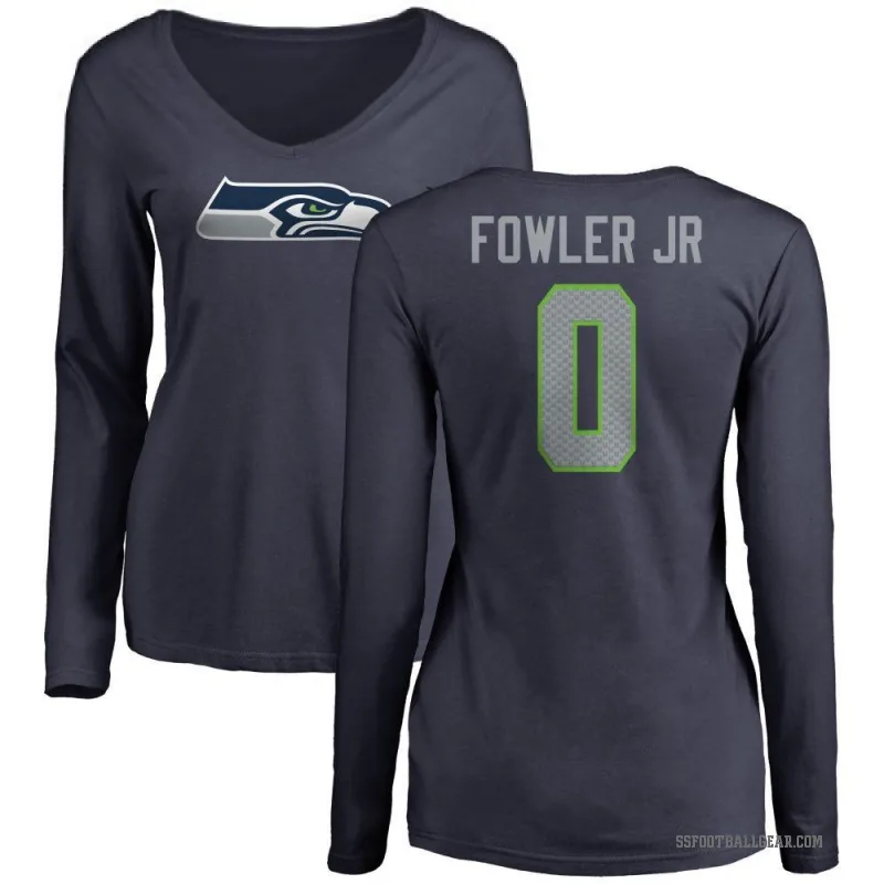 Dante Fowler Jr. Women's Navy Seattle Seahawks Logo Slim Fit Long Sleeve T-Shirt -