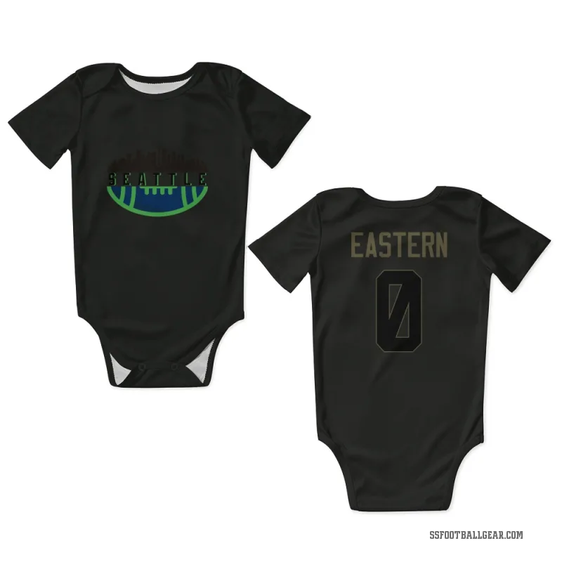 Deven Eastern  Black Seattle Seahawks  Service Newborn & Infant Bodysuit