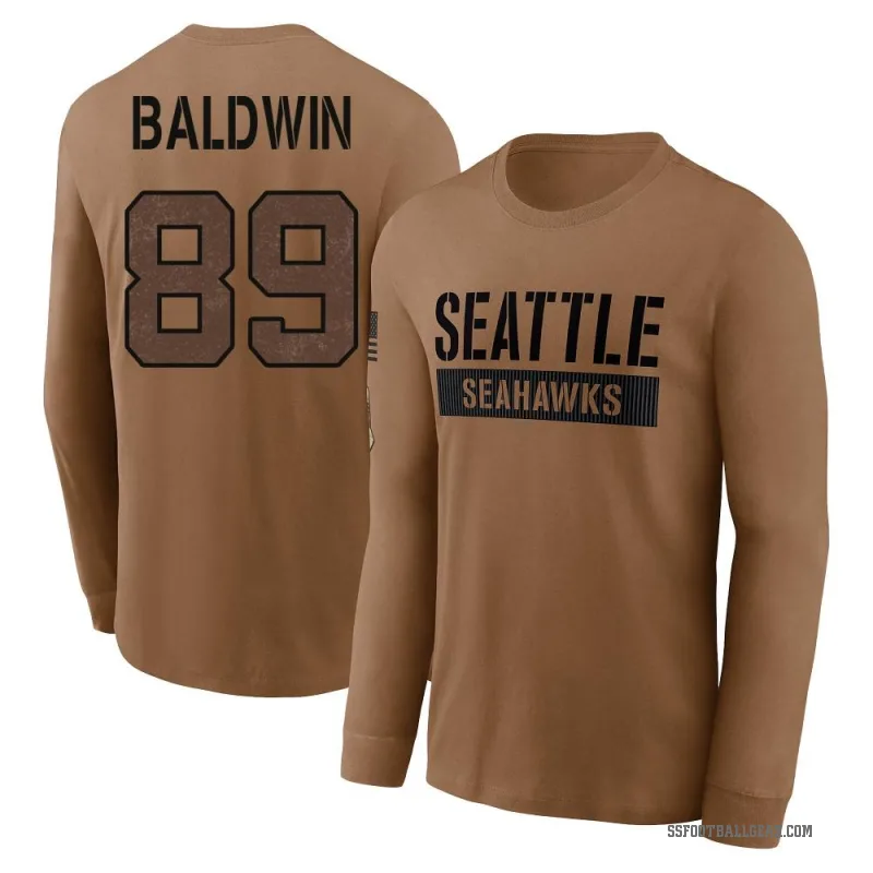 Doug Baldwin Men's Brown Seattle Seahawks 2023 Salute To Service Long Sleeve T-Shirt