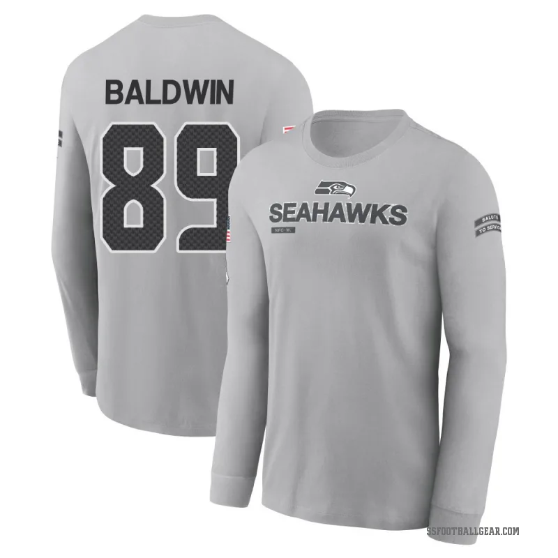 Doug Baldwin Men's Gray Seattle Seahawks 2024 Salute to Service Long Sleeve T-Shirt