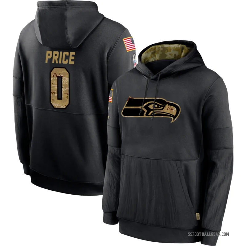 Jadarian Price Men's Black Seattle Seahawks 2020 Salute to Service Sideline Performance Pullover Hoodie