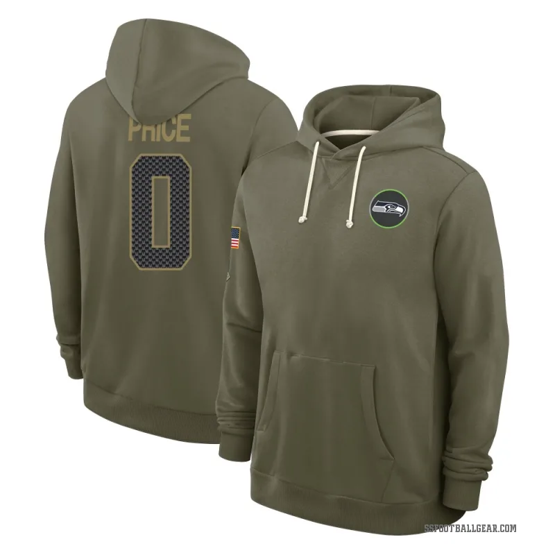Jadarian Price Youth Olive Seattle Seahawks 2025 Salute to Service Hoodie