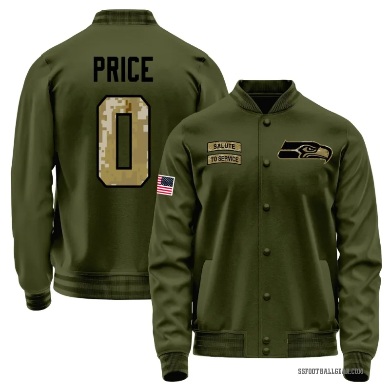 Jadarian Price Youth Olive Seattle Seahawks Salute to Service Sideline Performance Jacket