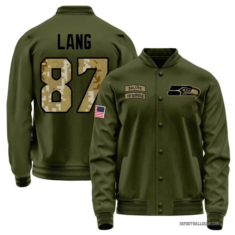 Marshall Lang Men's Olive Seattle Seahawks Salute to Service Sideline Performance Jacket