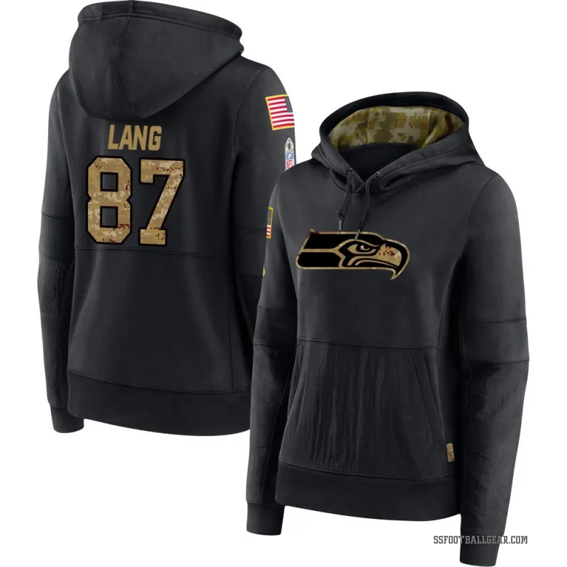 Marshall Lang Women's Black Seattle Seahawks 2020 Salute to Service Sideline Performance Pullover Hoodie