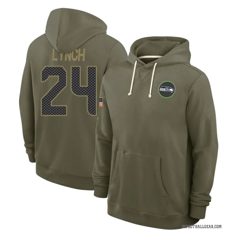 Marshawn Lynch Men's Olive Seattle Seahawks 2025 Salute to Service Hoodie