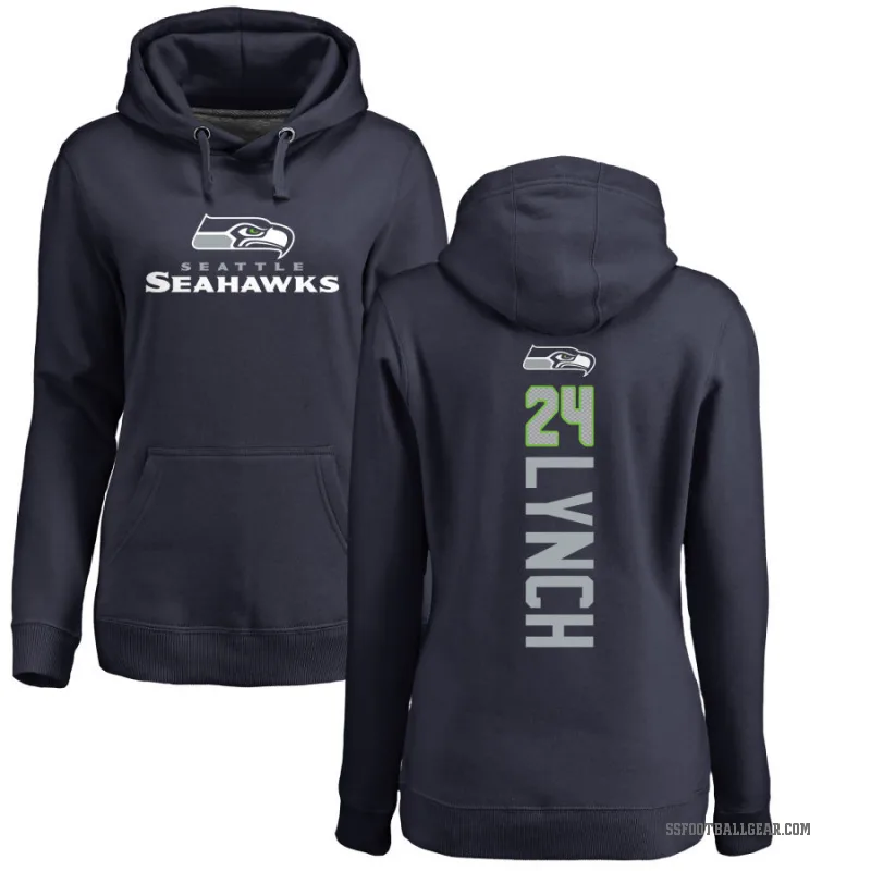 Marshawn Lynch Women's Navy Seattle Seahawks Pro Line Backer Pullover Hoodie