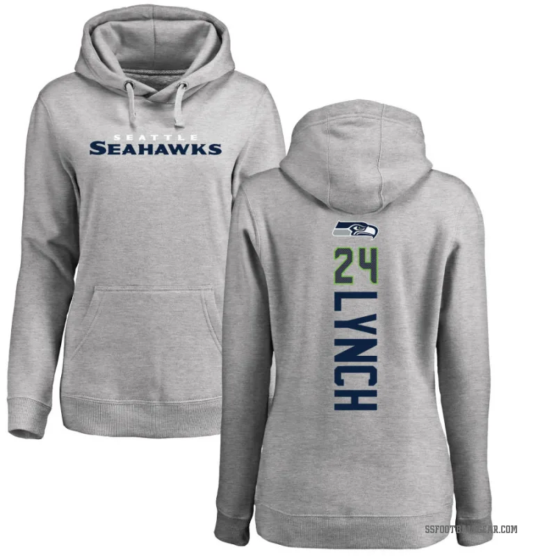 Marshawn Lynch Women's Seattle Seahawks Pro Line Ash Backer Pullover Hoodie