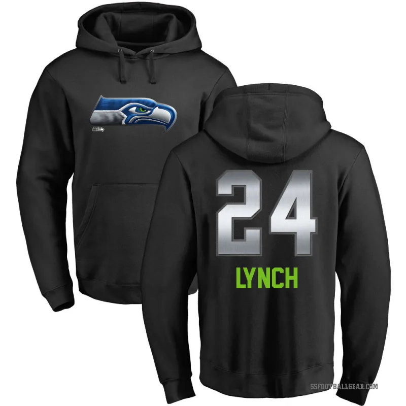 Marshawn Lynch Youth Black Seattle Seahawks Midnight Mascot Pullover Hoodie