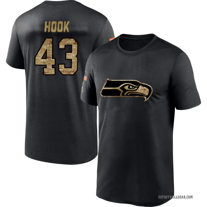 Maxen Hook Men's Black Seattle Seahawks 2020 Salute To Service Performance T-Shirt