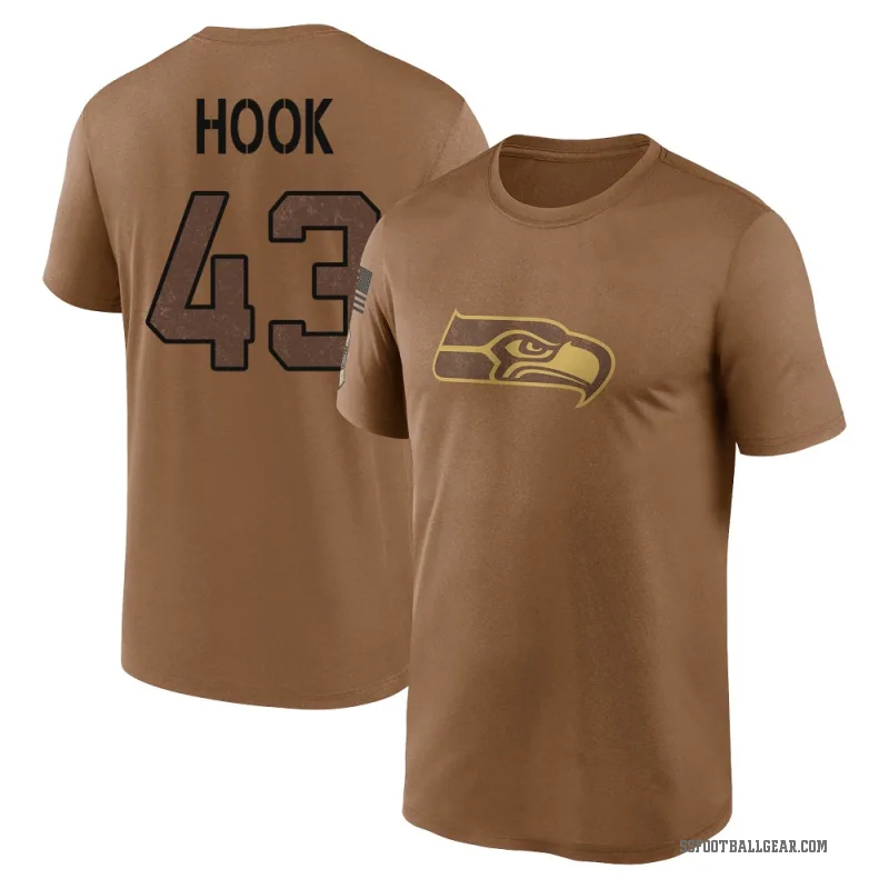 Maxen Hook Men's Brown Seattle Seahawks 2023 Salute To Service Performance T-Shirt