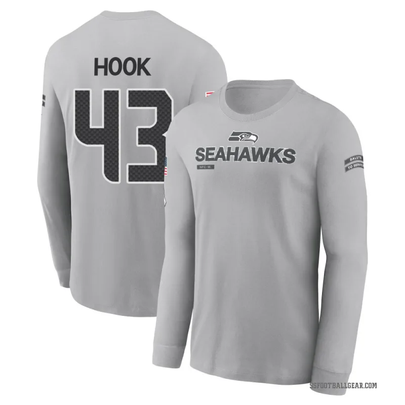 Maxen Hook Men's Gray Seattle Seahawks 2024 Salute to Service Long Sleeve T-Shirt