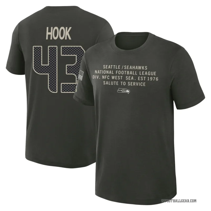 Maxen Hook Men's Green Seattle Seahawks Dark/ 2025 Salute to Service Sideline Slub T-Shirt
